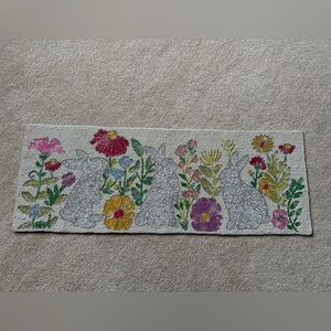 Beaded table runner centerpiece Easter bunnies